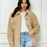 Tan Shaggy Shacket