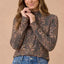Animal Print Mock Neck top