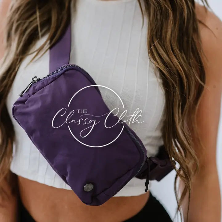 Nylon Belt Bum Bag - Plum