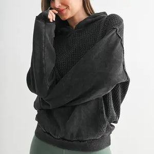 Black Waffle Hoodie