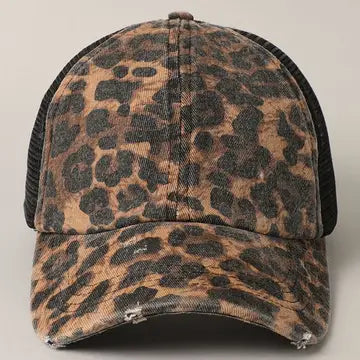 Mesh Back Leopard Baseball Cap