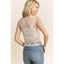 Mesh Lace High Neck Top Cream