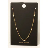 Gold Dipped Cz Station Charms Necklace