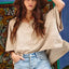 V Neck Textured Knit Top