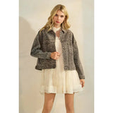 Leopard Printed Denim Jacket