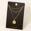 Gold Dipped Coin Charm Layered Necklace