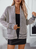Waffle Knit Cardigan Sweater