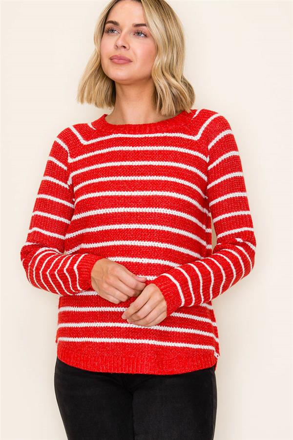 Crew Neck Striped Sweater