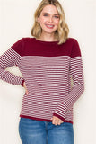 Boat Neck Stripe Sweater