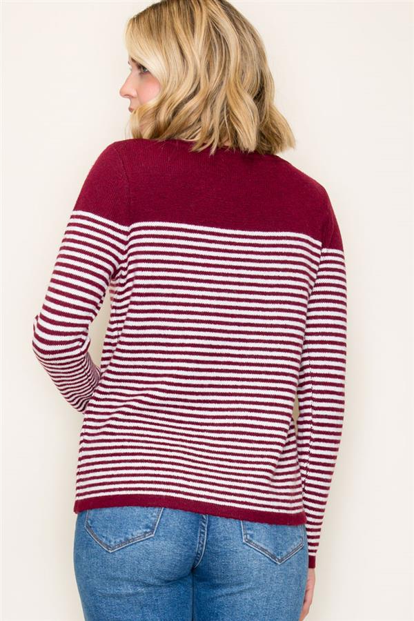 Boat Neck Stripe Sweater