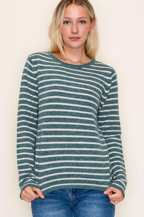 Sage Striped Sweater
