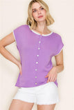 Buttoned Detail Sweater Lavender