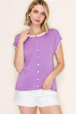 Buttoned Detail Sweater Lavender