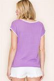 Buttoned Detail Sweater Lavender