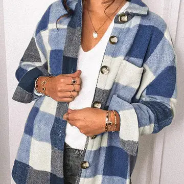Blue Plaid Flannel Shacket