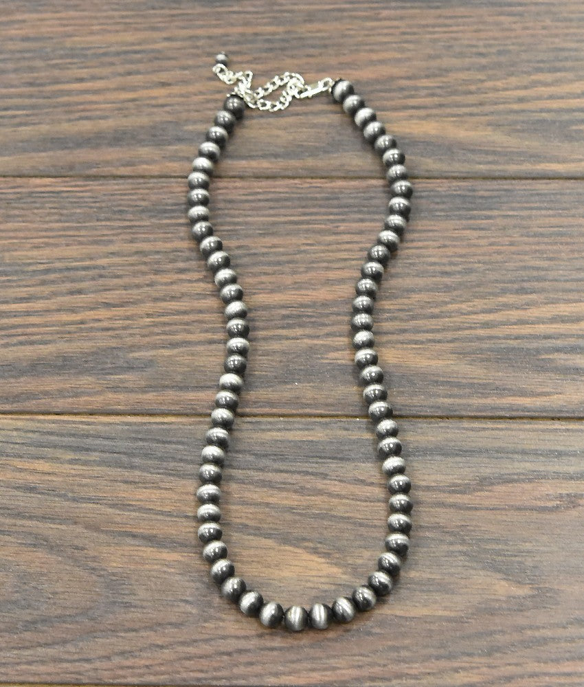 24" Long, 10mm Navajo Pearl Necklace