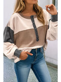Color Blocked Waffle Henley