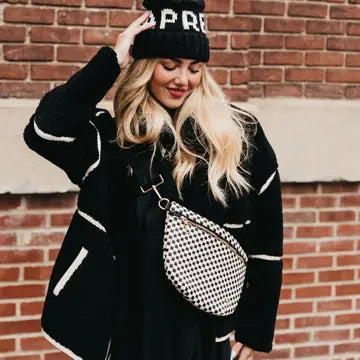 Westlyn Woven Bum Bag Checkered Black