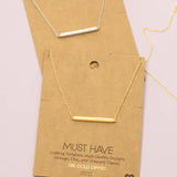 Gold Dipped Thin Bar Necklace
