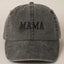 Mama Embroidered Cotton Baseball Cap BLACK
