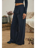 Elastic Waist Side Panel Knit Pants