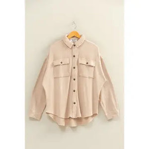 Oversized Washed Waffle Shacket