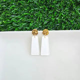 Mia Mini Earrings - White Glitter