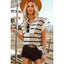 Quarter Zip Collar Sweater Top