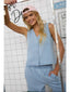 V Neck Sleeveless Side Slit Knit Vest Top