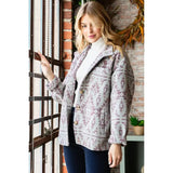 Aztec Pattern High Collar Jacket