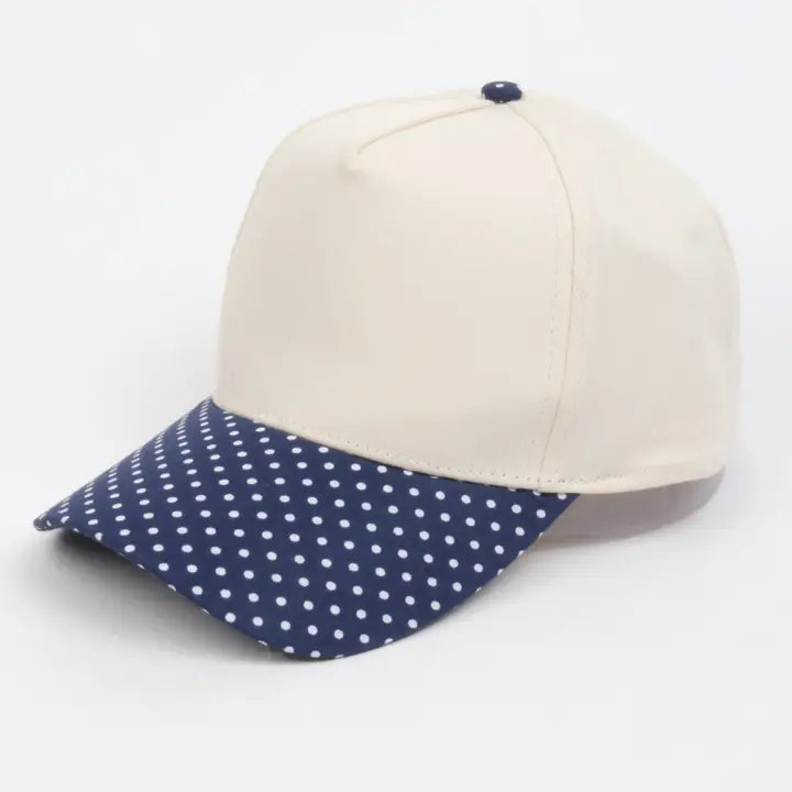 Polka Dot Hat Navy