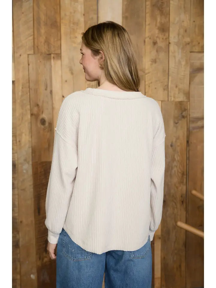 Buttoned Henley Top