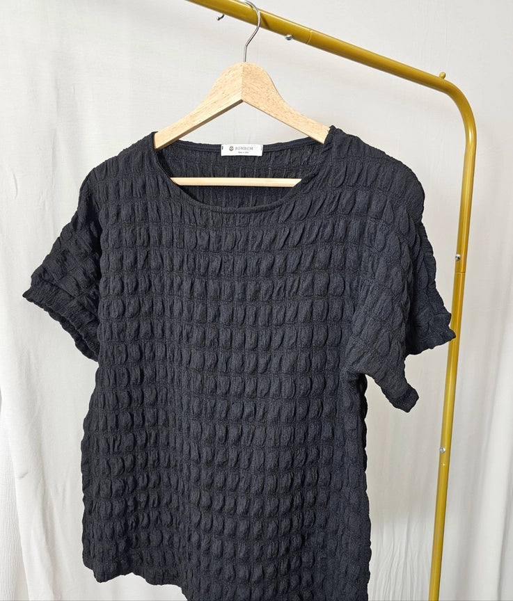 Textured Short Sleeve Top