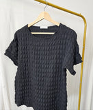 Textured Short Sleeve Top