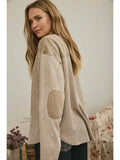 Boxy Textured Long Sleeve Washed Knit Top