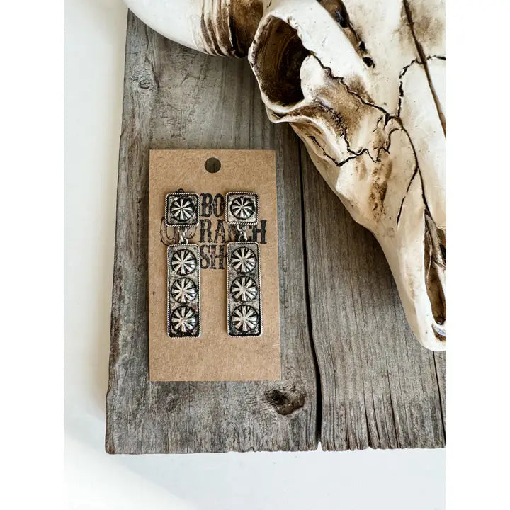 Western Bar Texture Earrings