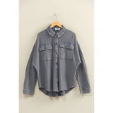 Oversized Washed Waffle Shacket