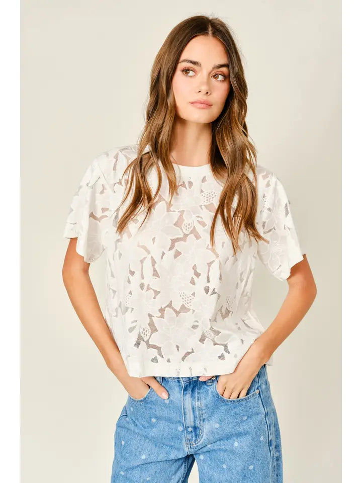 Lace Floral T Shirts