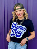 Big Game Day Retro Glitter Tee V-Neck