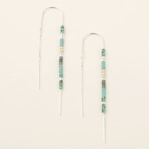 Chromacolor Miyuki Thread Earring - Turquoise Multi/Silver