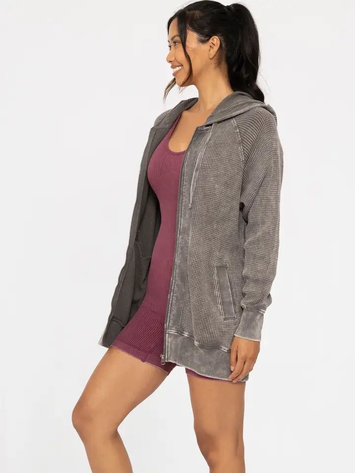 Oversized Mineral Waffle Jacket