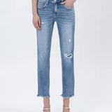 Mid Rise Crop Straight Jean