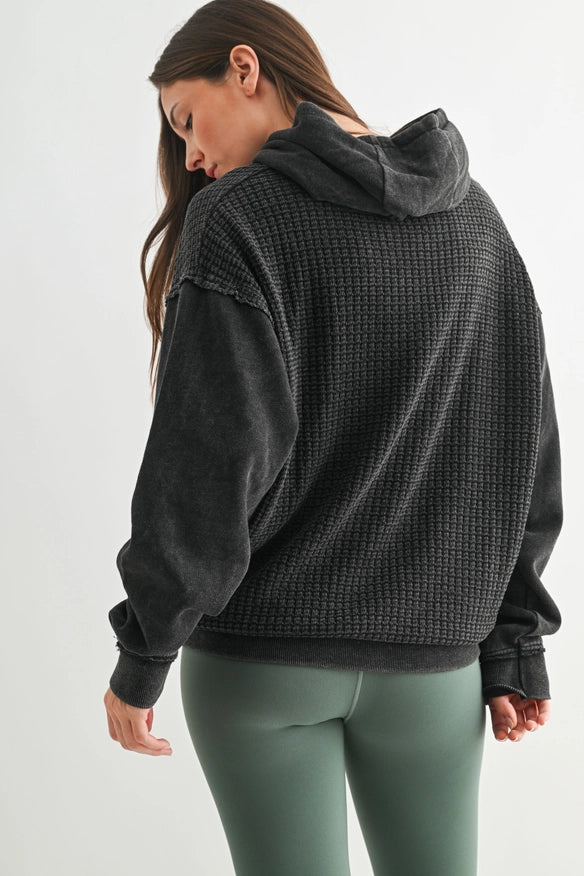 Black Waffle Hoodie