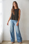 Knit Round Neck Sleeveless Top
