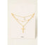 Mixed Layered Chains Cross and Pearl Charm Necklace