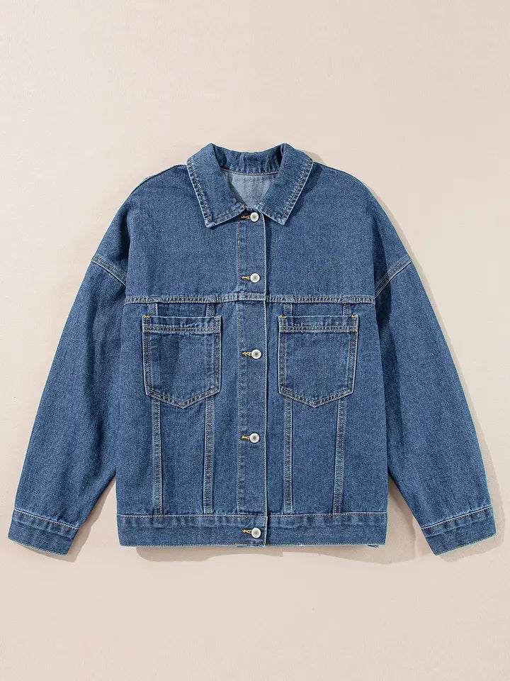 Dark Button Denim Jacket