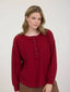 Ribbed Henley Long Sleeve Top