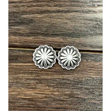 Brass Concho Stud Earrings