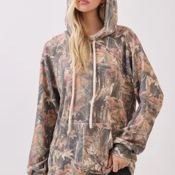 Ribbed Camo Hoodie