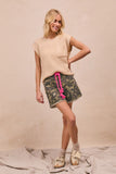 Camo Print Braided Belt Shorts